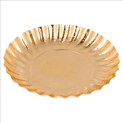 MINI PLATEAUX 400 G/M2 Ø 9 CM DORE CARTON (100 UNITÉS)