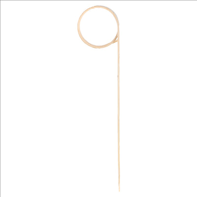 PIQUES "SPIRALE" 9 (h) CM NATUREL BAMBOU (100 UNITÉS)