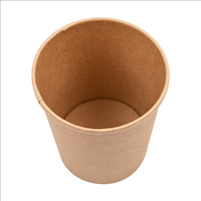 RÉCIPIENTS + COUVERCLES 960 ML - 32 oz 330 + 18 PE G/M2 Ø11,7/9x13,5 CM NATUREL KRAFT (250 UNITÉS)