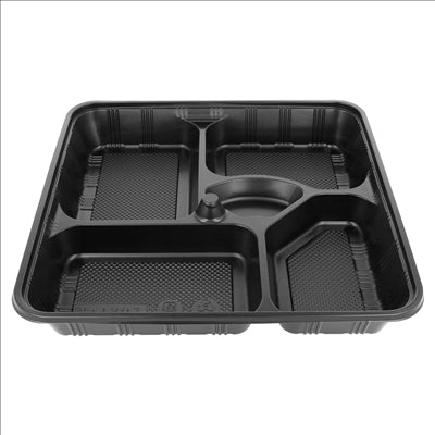 COFFRETS À EMPORTER 5 COMPART. 27,8x27,6x5 CM NOIR PP (200 UNITÉS)