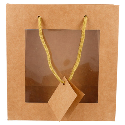 10 U. SACS AVEC FENÊTRE 18+8x19 CM NATUREL KRAFT (10 UNITÉS)