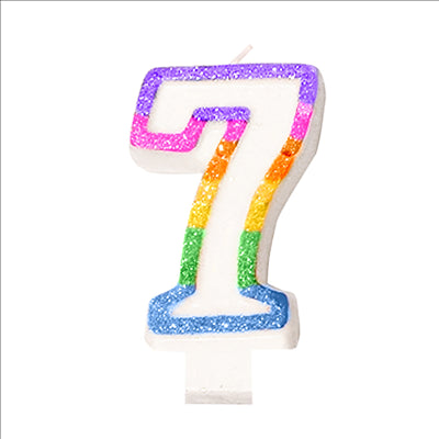 BOUGIES ANNIVERSAIRE N.7 9 CM BLANC CIRE (24 UNITÉS)