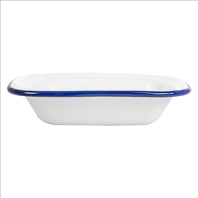 BOLS RECTANGULAIRES 'ENAMELWARE' 330 ML 18x13x4 CM BLANC ACIER ÉMAILLÉ (6 UNITÉS)