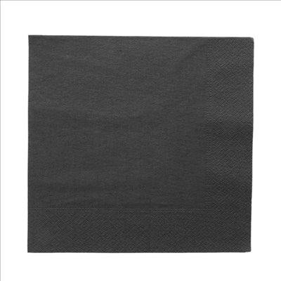 SERVIETTES ECOLABEL 2 PLIS 18 G/M2 39x39 CM NOIR OUATE (1600 UNITÉS)