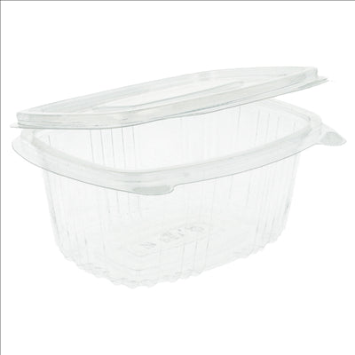 RÉCIPIENTS + COUVERCLE 375 ML 13,2x9,5x6 CM TRANSPARENT RPET (600 UNITÉS)