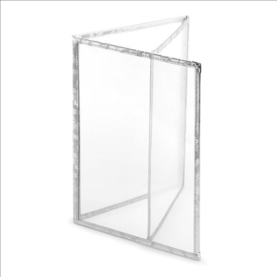 MENU "AMÉRICAIN" DIN-A4 3 CORPS ARGENTE PVC (1 UNITÉ)