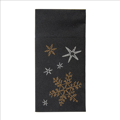 SERVIETTES KANGOUROU 'CHRISTMAS NIGHT' 55 G/M2 40x40 CM NOIR AIRLAID (700 UNITÉS)