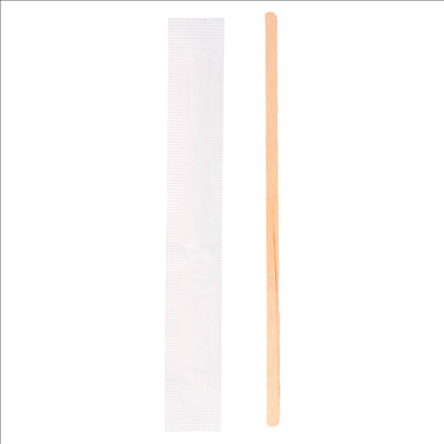 AGITATEURS CAFÉ EN SACHET INDIVIDUEL 0,6x14x0,1 CM NATUREL BOIS (500 UNITÉS)