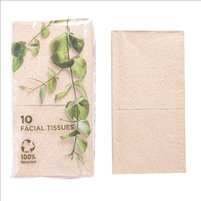 10 U X 10 U. MOUCHOIRS 3 PLIS 21x21 CM NATUREL KRAFT (25 UNITÉS)