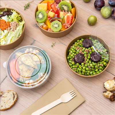 COUVERCLES POUR SALADIERS 240.05/11/14, 258.95/96/97 Ø 18,7 CM TRANSPARENT RPET (300 UNITÉS)