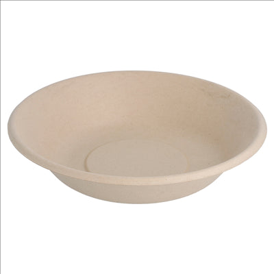 ASSIETTES CREUSES 'BIONIC' 680 ML Ø 19x4 CM NATUREL BAGASSE (1000 UNITÉS)