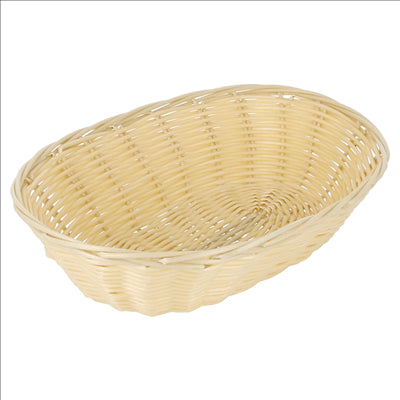 CORBEILLES SIMILAIRE OSIER OVALES 21x17x6 CM NATUREL PP (12 UNITÉS)