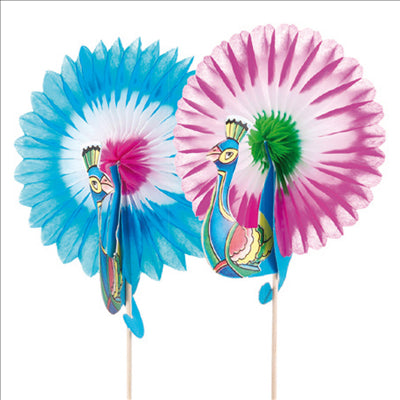 DÉCORS POUR GLACES "PAON" Ø 8x10,5 CM ASSORTI BOIS (144 UNITÉS)