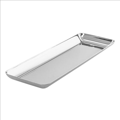 MINI PLATEAUX TAPAS 19x6,5x1,2 CM ARGENTE PS (500 UNITÉS)