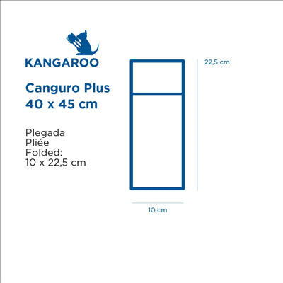 SERVIETTES KANGOUROU PLUS 45 G/M2 40x45 CM BLANC AIRLAID (720 UNITÉS)