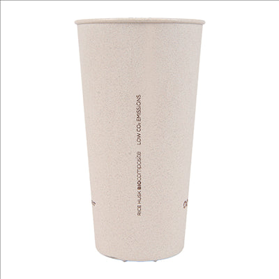 VERRES RÉUTILISABLES 400 ML Ø7,6/5,3x13,6 CM NATUREL RICE HUSK BIOCOMPOSITE (500 UNITÉS)