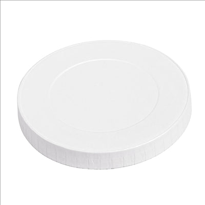 COUVERCLES POUR GOBELETS 280 G/M2 + PE Ø 8 CM BLANC CARTON (1000 UNITÉS)