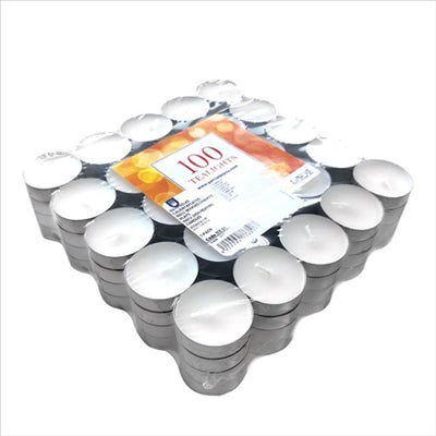 100 U. BOUGIES CHAUFFE PLATS Ø3,8x1,6 CM BLANC PARAFFINE (1 UNITÉ)