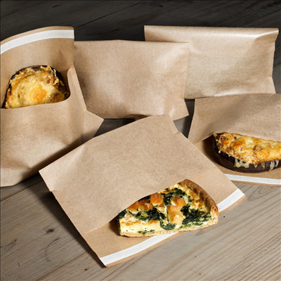 RÉCIPIENTS AVEC BASE AUTO FERMETURE 'KANGOO PACK' 50 G/M2 + 20 LDPE 21+3x17/11 CM NATUREL KRAFT (100 UNITÉS)