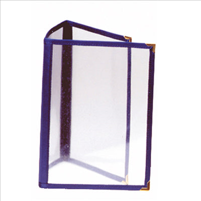 MENU "AMÉRICAIN" DIN-A4 3 CORPS BLEU PVC (1 UNITÉ)