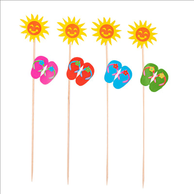 DÉCORS POUR GLACES "ÉTÉ" 20 (h) CM ASSORTI BOIS (100 UNITÉS)