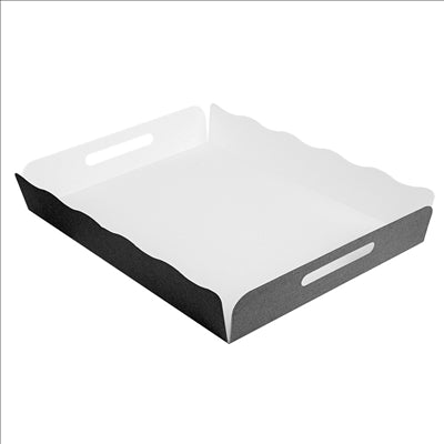 PLATEAUX + COUVERCLE 'THEPACK' 280 G/M2 40,5x30,5x6 CM NOIR CARTON ONDULÉ MICROCANAL (150 UNITÉS)