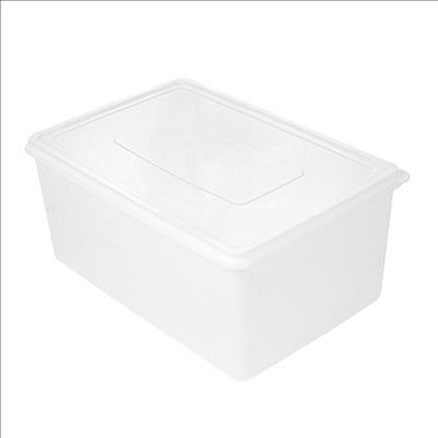 RÉCIPIENT ALIMENTS + COUVERCLE INCORPORÉ 9650 ML 34,5x23x16 CM BLANC PP (1 UNITÉ)