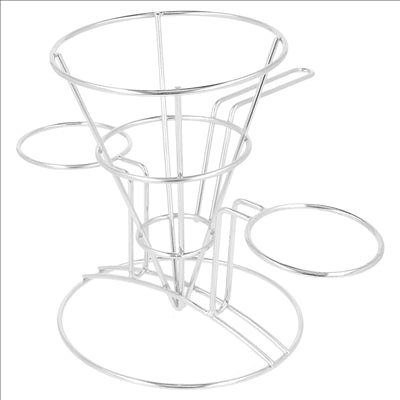 BASKET AVEC 2 RÉCIPIENTS 'ARTINOX' 10,8x15,24 CM ARGENTE INOX (12 UNITÉS)