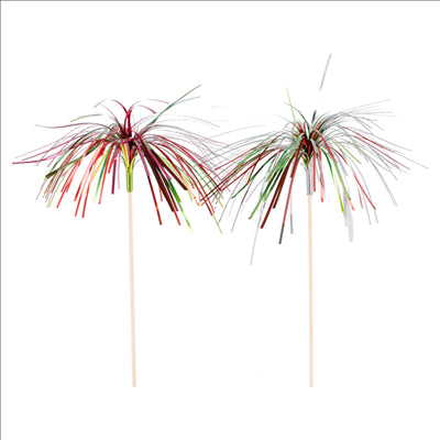 DÉCORS POUR GLACES "IRIDESCENTES" 23,5 (h) CM ASSORTI BOIS (100 UNITÉS)