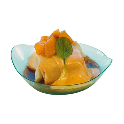 MISE EN BOUCHE RÉUTILISABLES "ELLIPTIQUE" 8x2 CM VERT D'EAU PS (1000 UNITÉS)