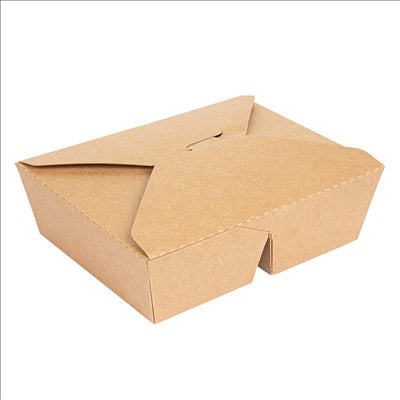 BOÎTES AMÉRICAINES 2 COMPART. 475 + 475 ML 300 + 20 PE G/M2 16,8x13,5x5 CM NATUREL KRAFT (200 UNITÉS)