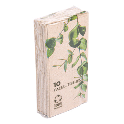 10 U X 10 U. MOUCHOIRS 3 PLIS 21x21 CM NATUREL KRAFT (25 UNITÉS)