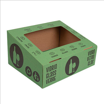 COUVERCLE EN VERRE 38,4x31,1x12 CM VERT CARTON (10 UNITÉS)