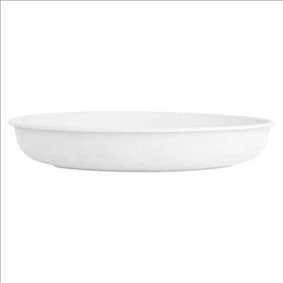 ASSIETTES OVALES 'BIONIC' 23,6x16,9x4 CM BLANC BAGASSE (300 UNITÉS)