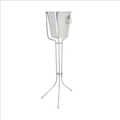 PORTE SEAU AMERICAIN 33x27x76 CM ARGENTE ACIER (1 UNITÉ)