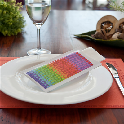 SACS POUR COUVERTS + SERVIETTE 'JUST IN TIME - COLORAMA' 90 + 10PE G/M2 8,5x19,5 CM BLANC AIRLAID (250 UNITÉS)