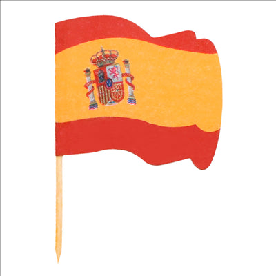 PETITS DRAPEAUX "ESPAGNE" 4x3/6,5 CM ASSORTI BOIS (144 UNITÉS)