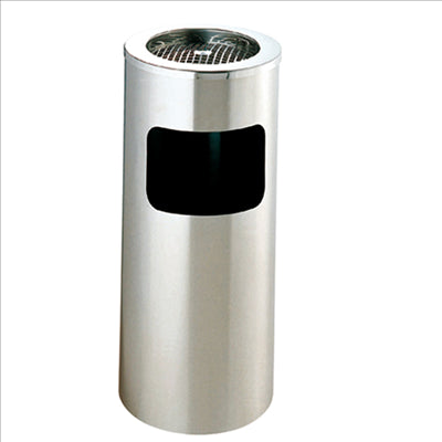 POUBELLE/CENDRIER, CYLINDRIQUE Ø 25x60,5 CM ARGENTE INOX (1 UNITÉ)