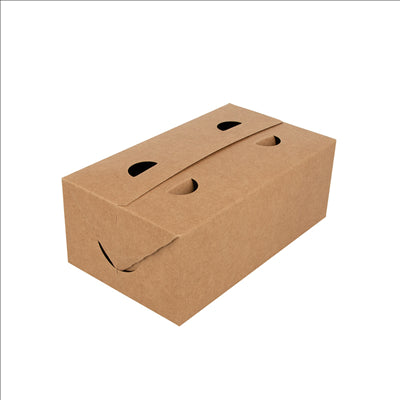 BOÎTES REPAS À EMPORTER 1 L 300 G/M2 11x18x7 CM MARRON CARTON (50 UNITÉS)