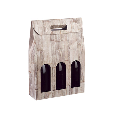 BOÎTES 3 BOUTEILLES 27x9x38,5 CM BOIS CARTON (30 UNITÉS)
