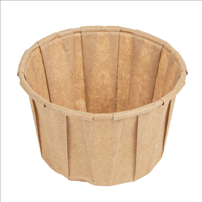 POTS TRAITEUR PAPIER PLISSÉ 90 ML (3 oz) 80 G/M2 Ø6,5/4,9x3,8 CM NATUREL PARCH.INGRAISSABLE (1000 UNITÉS)