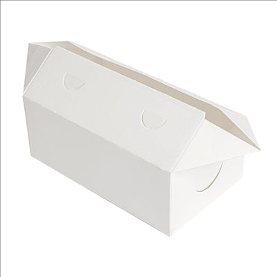 BOÎTES REPAS À EMPORTER 'THEPACK' 1 L 250 G/M2 11x18x7 CM BLANC CARTON ONDULÉ NANO-MICRO (300 UNITÉS)