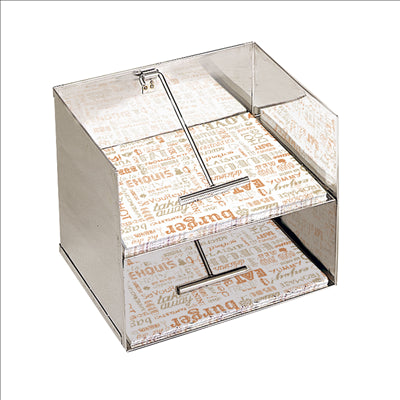 DISTRIBUTEUR EMBALLAGES 2 ÉTAGES 37x30x29 CM ARGENTE INOX (1 UNITÉ)