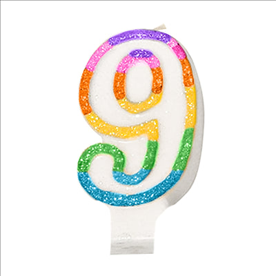 BOUGIES ANNIVERSAIRE N.9 9 CM BLANC CIRE (24 UNITÉS)