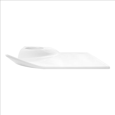 ASSIETTES CARRÉES 25,4x4,5 CM BLANC PORCELAINE (4 UNITÉS)