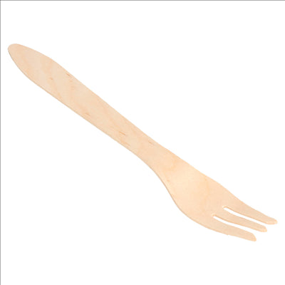 FOURCHETTES 'CURVE' 18,3 CM NATUREL BOIS (100 UNITÉS)