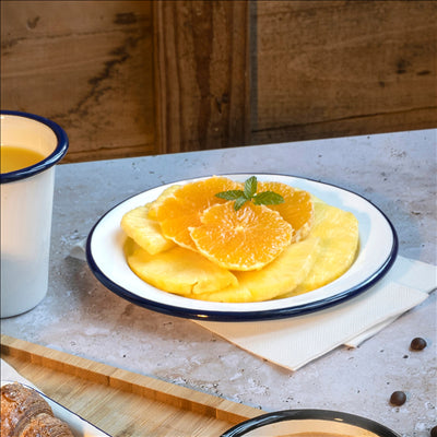 ASSIETTES PLATES 'ENAMELWARE' Ø 18x1,7 CM BLANC ACIER ÉMAILLÉ (6 UNITÉS)