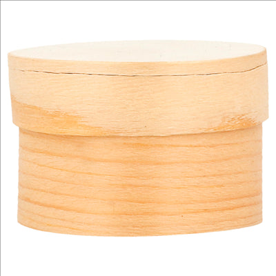 MINI BOÎTES CYLINDRIQUES + CARTON ET CAPSULE Ø 5x3,5 CM NATUREL BOIS (200 UNITÉS)