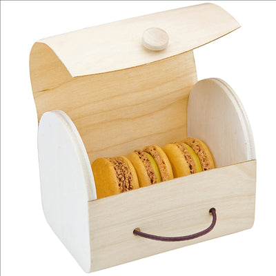 BOÎTE POUR 3 MACARONS 11x5x8 CM NATUREL BOIS (60 UNITÉS)