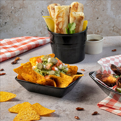 PANIERS À FRIRE S 13,5x9,4x3,2 CM NOIR PORCELAINE (6 UNITÉS)